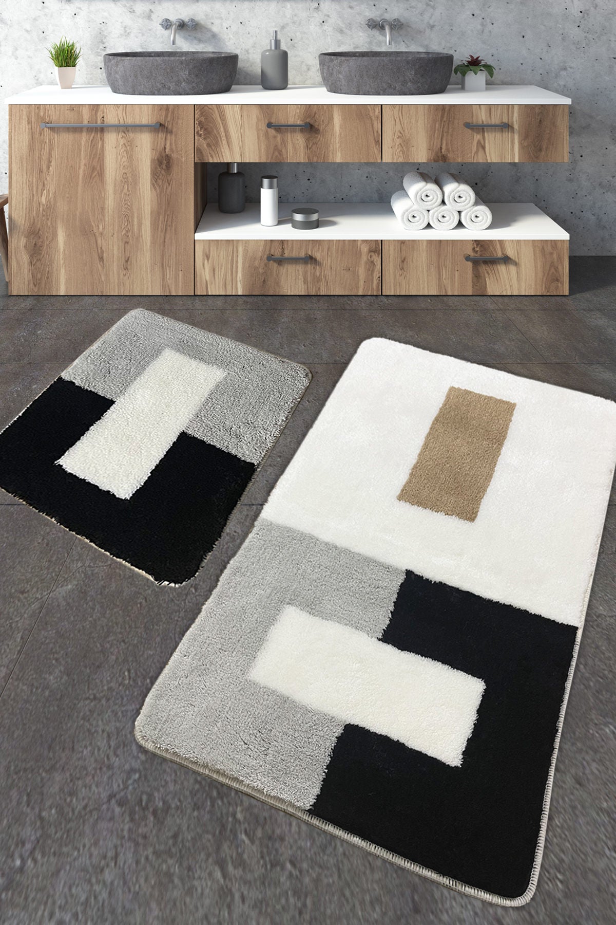 Acrylic Bathmat Set (2 Pieces) Roin Multicolor 359CHL5345 1