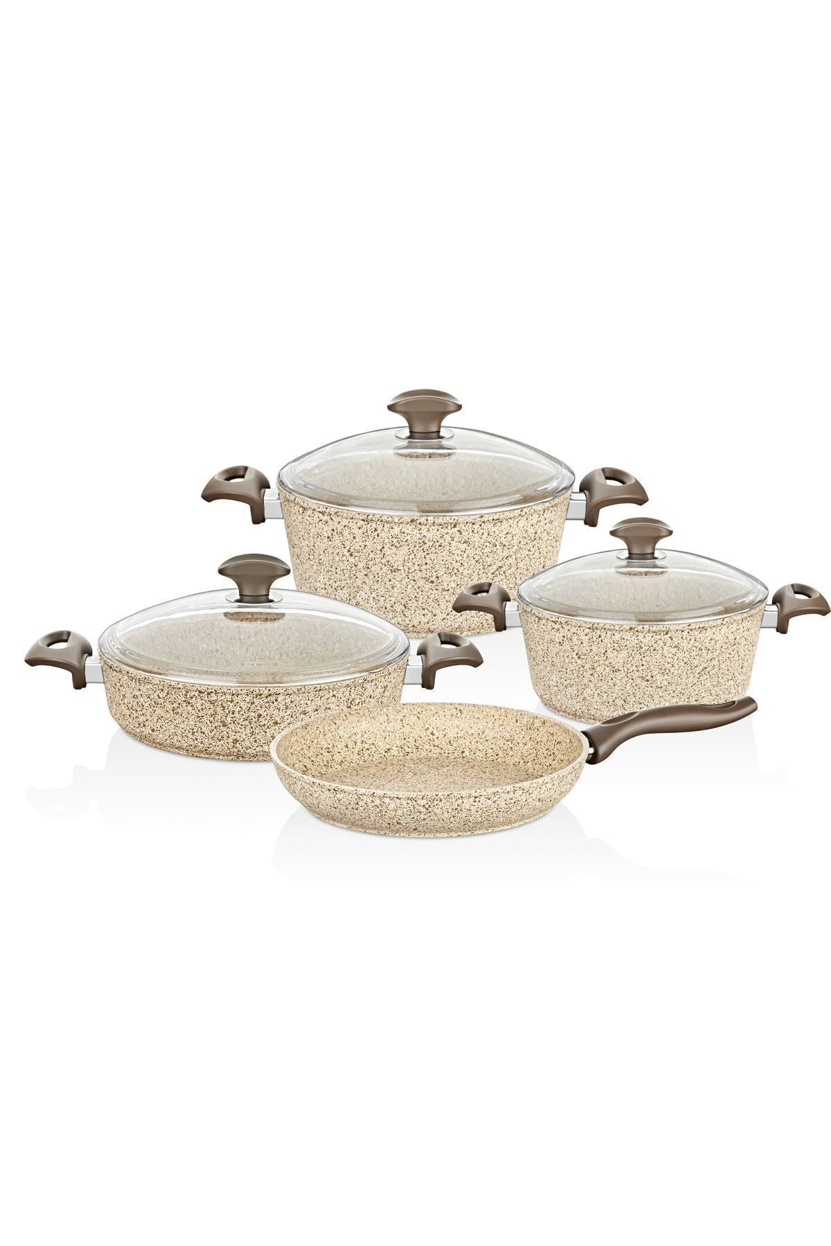 Falez Creamy Granite 7-Piece Cookware Set 2