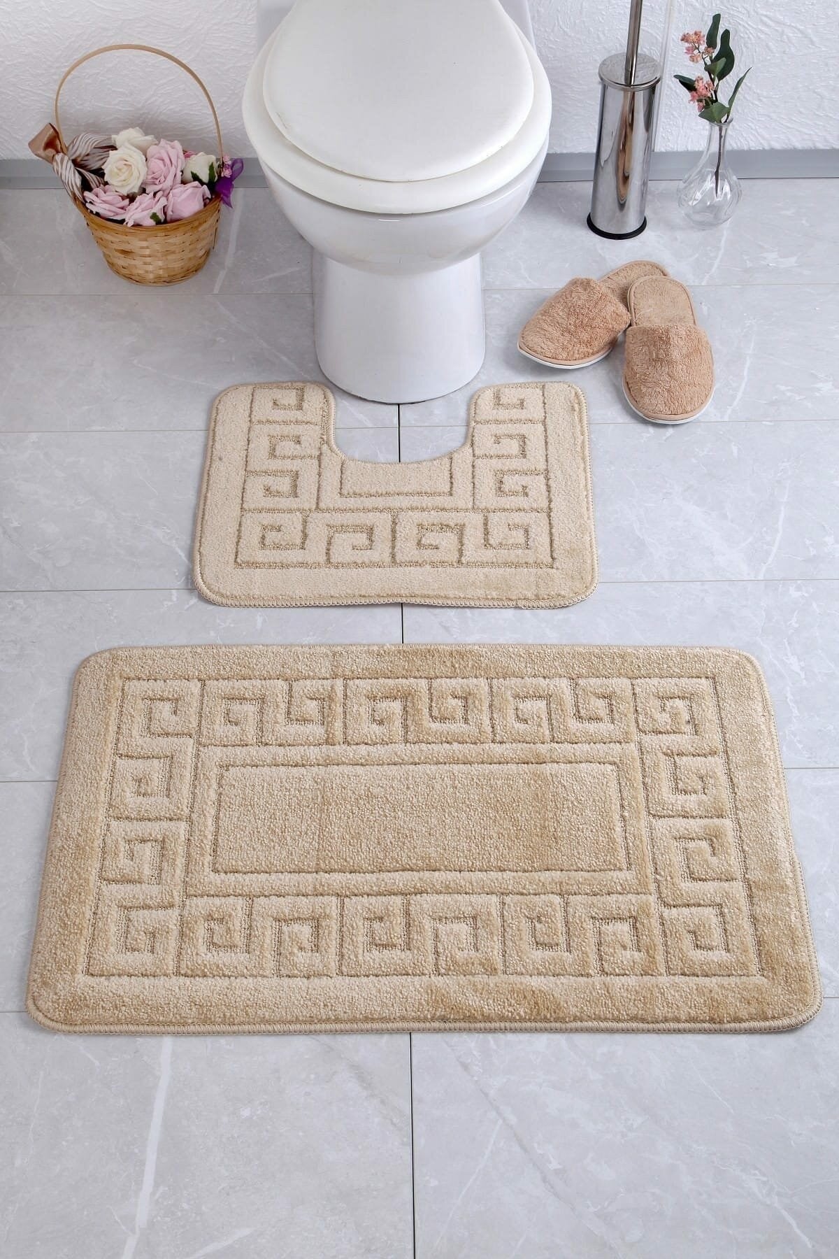 Bathmat Set (2 Pieces) Ethnic - Beige Beige 361CNF1139 1