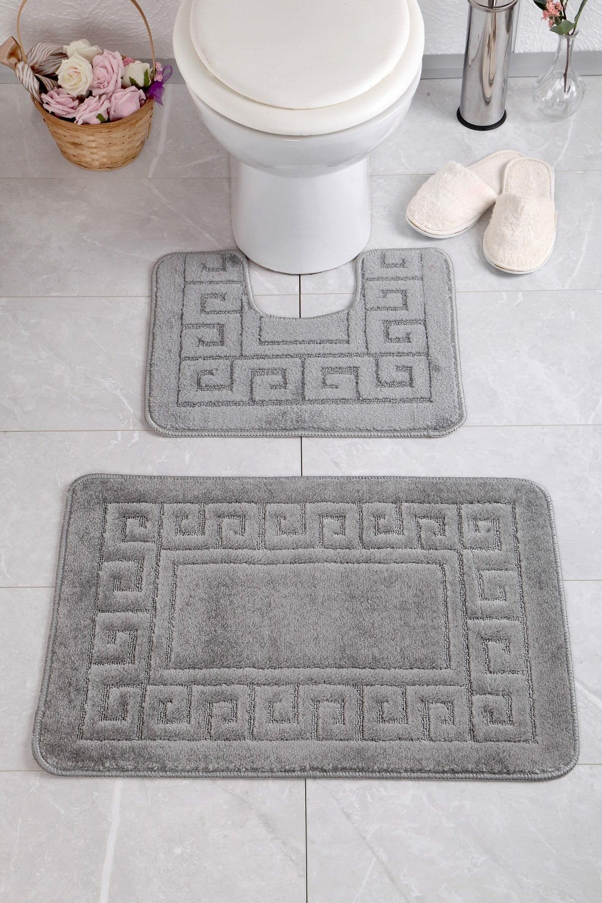 Bathmat Set (2 Pieces) Ethnic - Platinum Platinum 361CNF1148 1