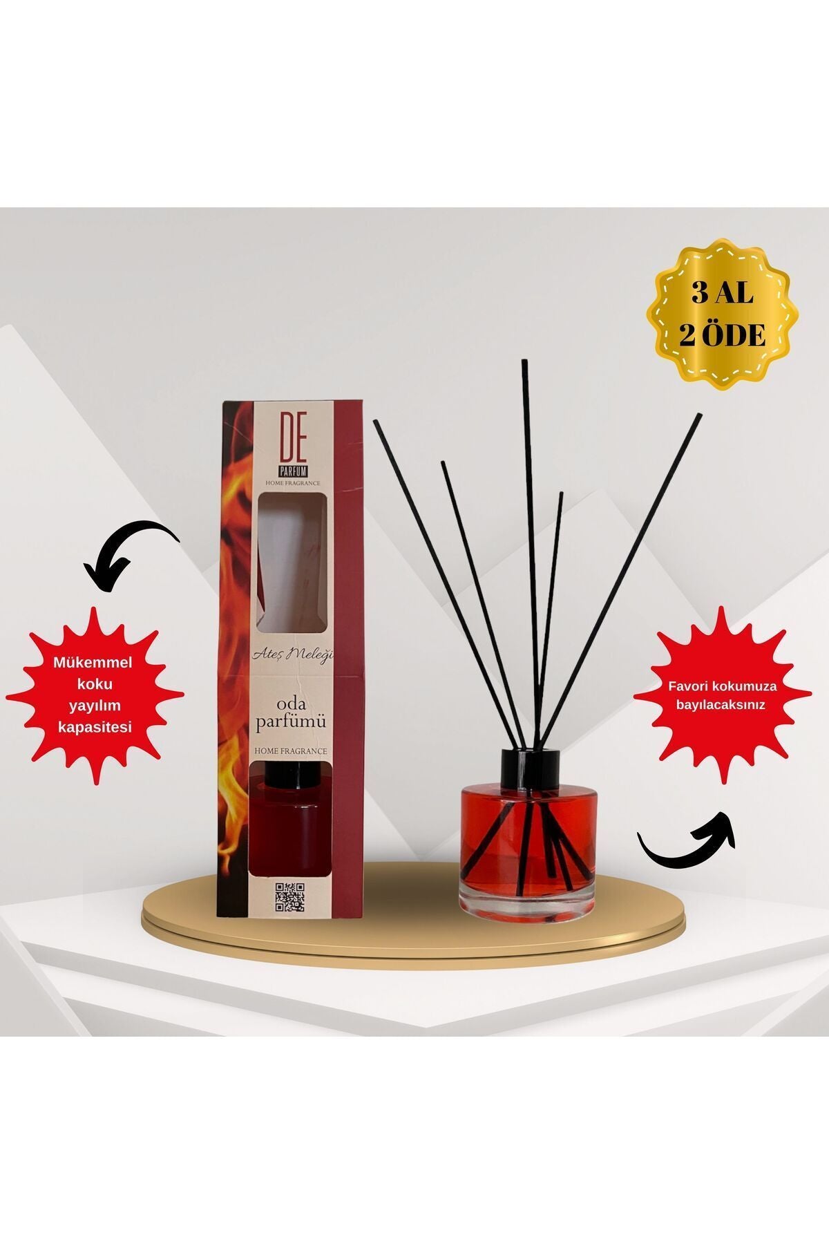 DeParfum Angel Of Fire Red Berries, Vanilla, Patchouli, And Bergamot Decorative 135 ml Bamboo Reed Diffuser 1