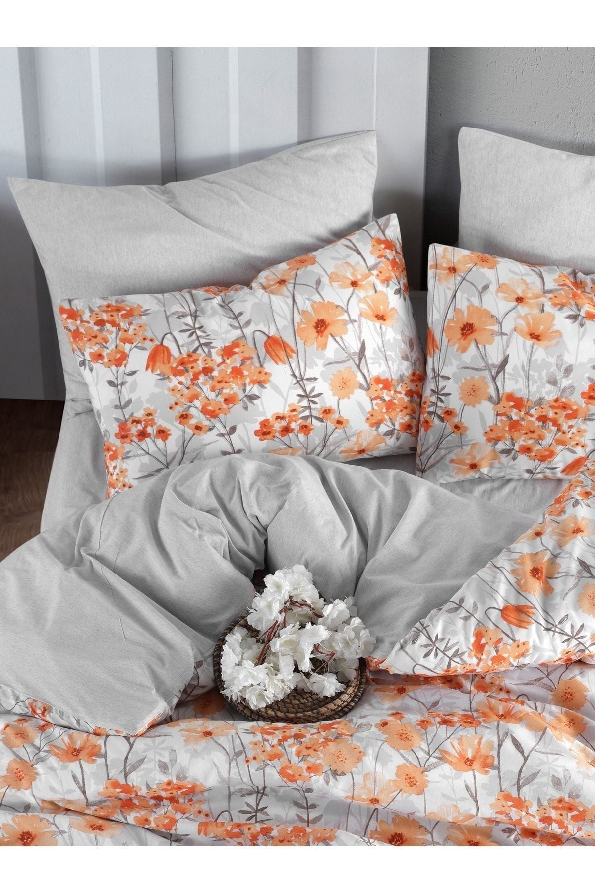 MyStory Home Elastic Sheet Double Duvet Set Naranja 2