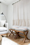 Cotton Maison Naturel Frilled Curtain with Rail Vintage 100x185 Cm 1