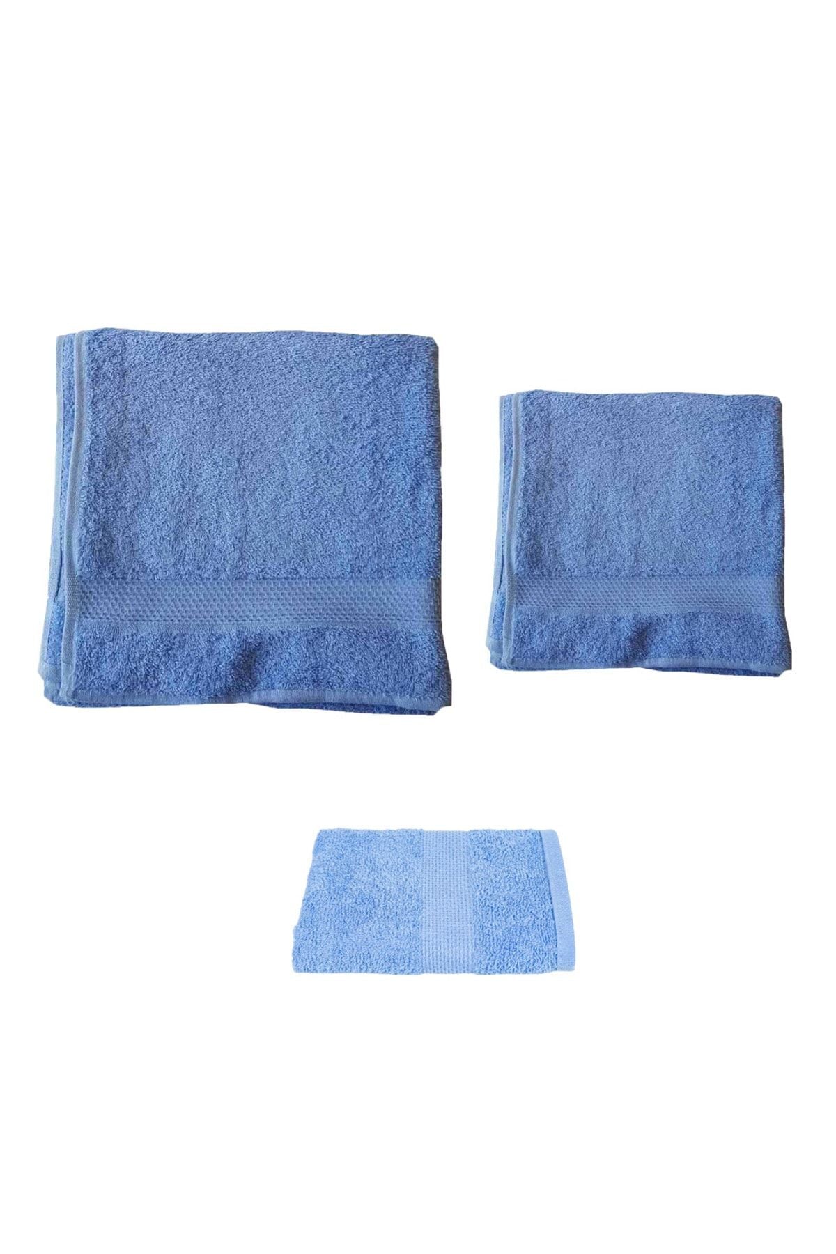 Asker Kolisi 3-Piece Bathroom, Hand Face And Shaving Beard Towel - Blue Towel Set - Towel 1