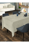 FAVOLLİ Velvet Textured Cream Tablecloth 1