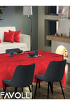 FAVOLLİ Velvet Textured Red Tablecloth 3