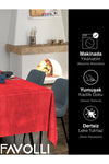 FAVOLLİ Velvet Textured Red Tablecloth 4