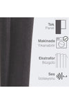 FAVOLLI Velvet Textured Anthracite Ada Curtain Extra Pleated Dream Series 3