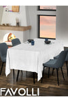 Favolli Velvet Textured White Tablecloth 2