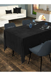 FAVOLLI Velvet Textured Black Tablecloth 1