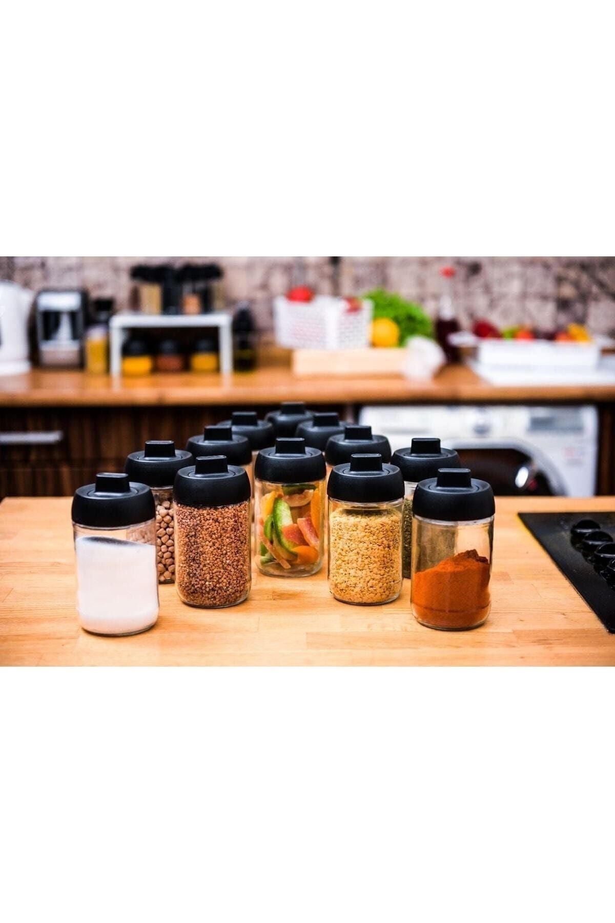 Amentes Spice Jar Set with Labels 12 Pieces 300 ml 1