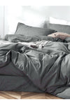 CAQQA Dark Gray Double Fitted Sheet Cotton Duvet Set 2