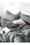 CAQQA Dark Gray Double Fitted Sheet Cotton Duvet Set 3