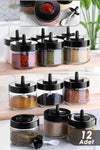 Amentes 12-Piece Spice Jar Set With Self-Spoon And Labels - 300 Ml - Glass Spoon Spice Jar 2