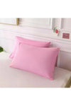 MODELHOME Pink Cotton Fabric Covered Pillowcase (2 Pieces) 50 x 70 cm 2