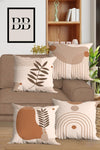 Belle Benoit Orange Design Double-Sided Printed Decorative 4-Piece Sofa Cushion Cover Set 1