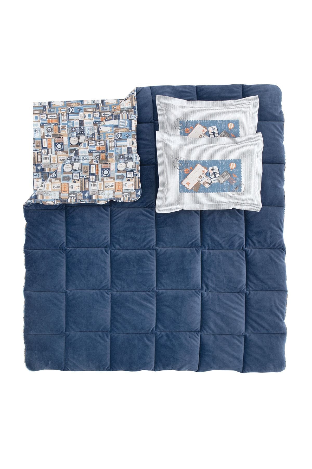 Yataş Travel Double Triola Sleep Set - Indigo 4