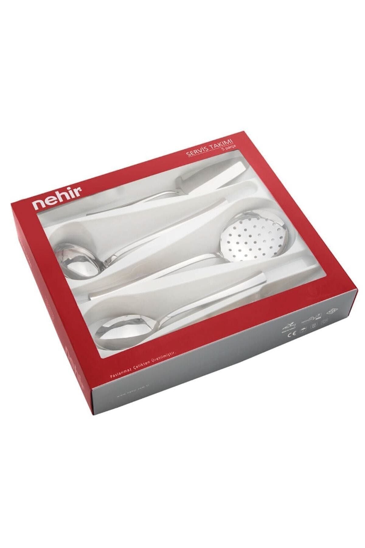 Nehir Lalezar Sade 5 Piece Serving Set 3