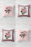 On The Clouds Rose And Carnation Patterned Hidden Zipper Cushion Cover Set (4 Pieces) 1