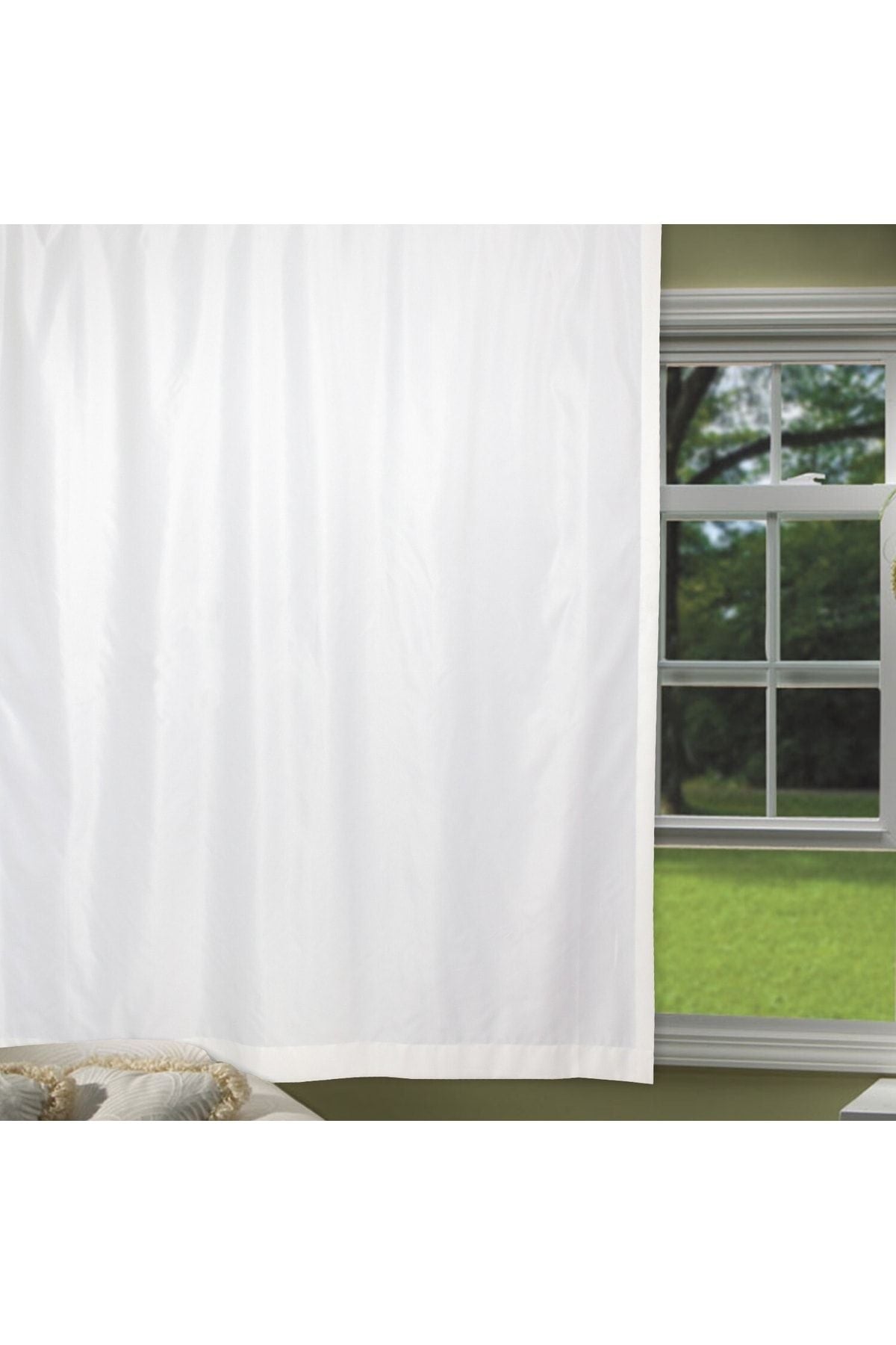 Home Color Home White Satin Sunshade Curtain 3