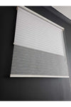 BUUT Double Mechanism Grey Stripe Pattern Tulle, White Polyester Roller Blind 3