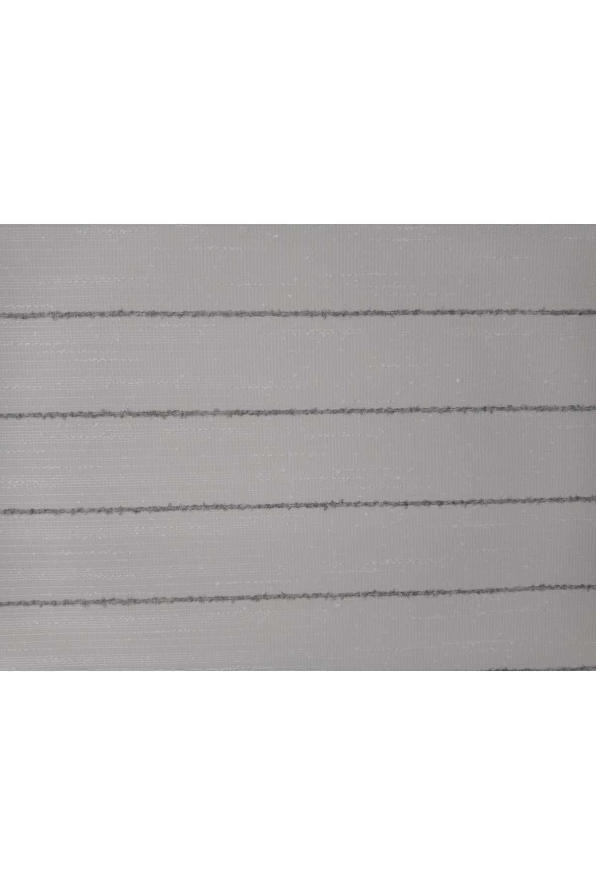 BUUT Double Mechanism Grey Stripe Pattern Tulle, White Polyester Roller Blind 5