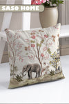 SasoHome Cream Elephant And Roses Pattern Decorative Gift Pillow Cover - Cushion Cover 3