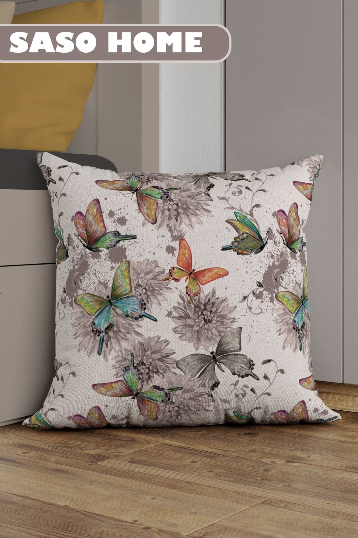 SasoHome Dance Of Butterflies Decorative Gift Cushion Cover 1