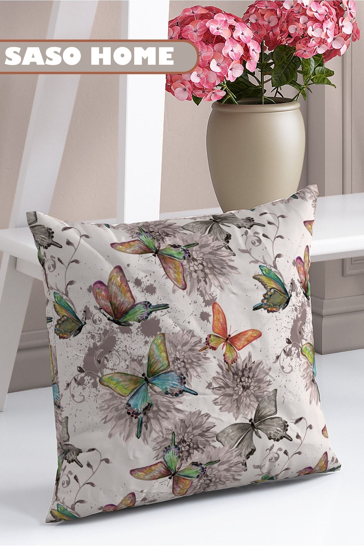 SasoHome Dance Of Butterflies Decorative Gift Cushion Cover 3