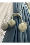 DORTTOP Modern Wrap 4-Ball Tassel Curtain Rail Clip String Ceiling Curtain Accessory Gray & Cream 3