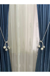 DORTTOP Modern Wrap 4-Ball Tassel Curtain Rail Clip String Ceiling Curtain Accessory Gray & Cream 4