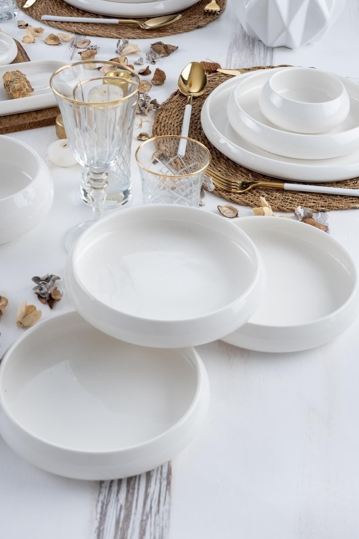 ACAR Full Moon White Simple 6-Person 27-Piece Porcelain Dinner Set 0145 2