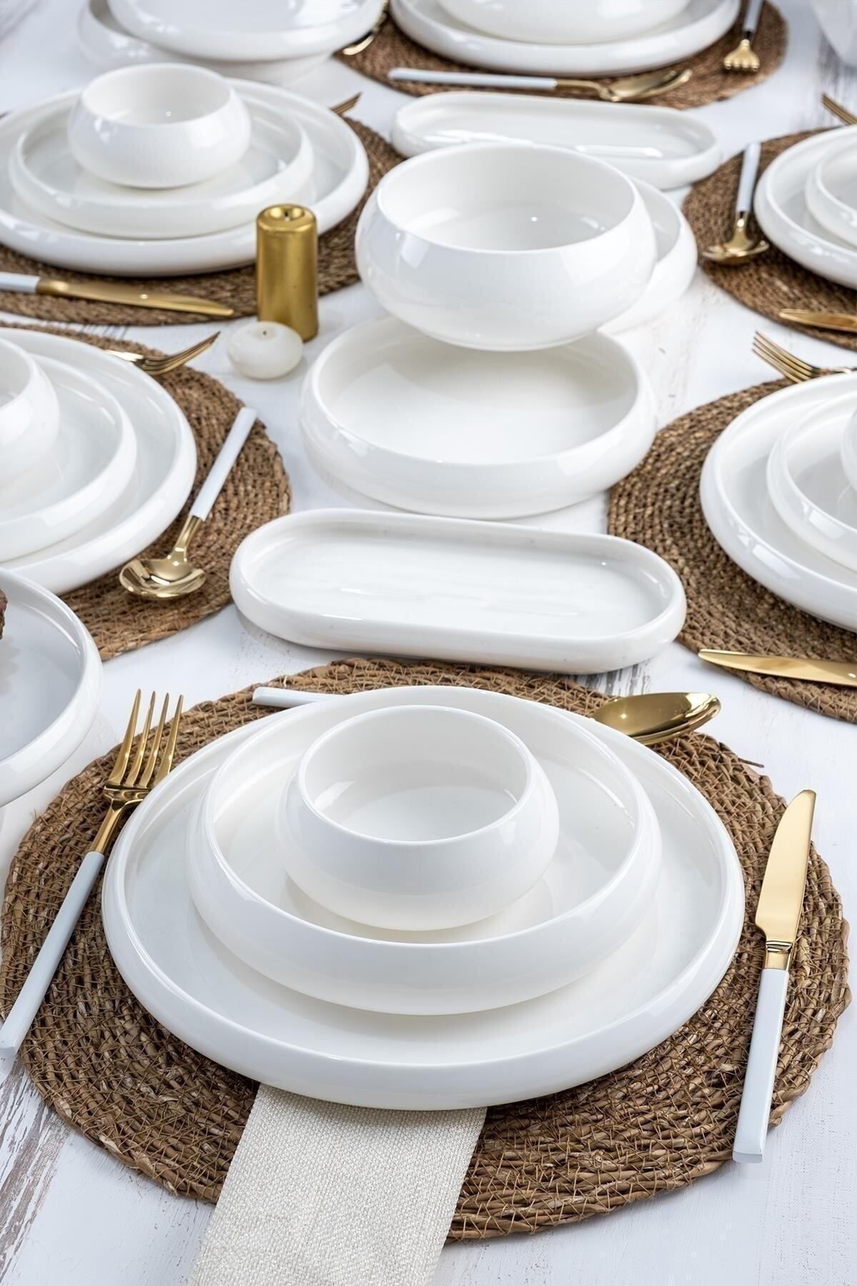 ACAR Full Moon White Simple 6-Person 27-Piece Porcelain Dinner Set 0145 3