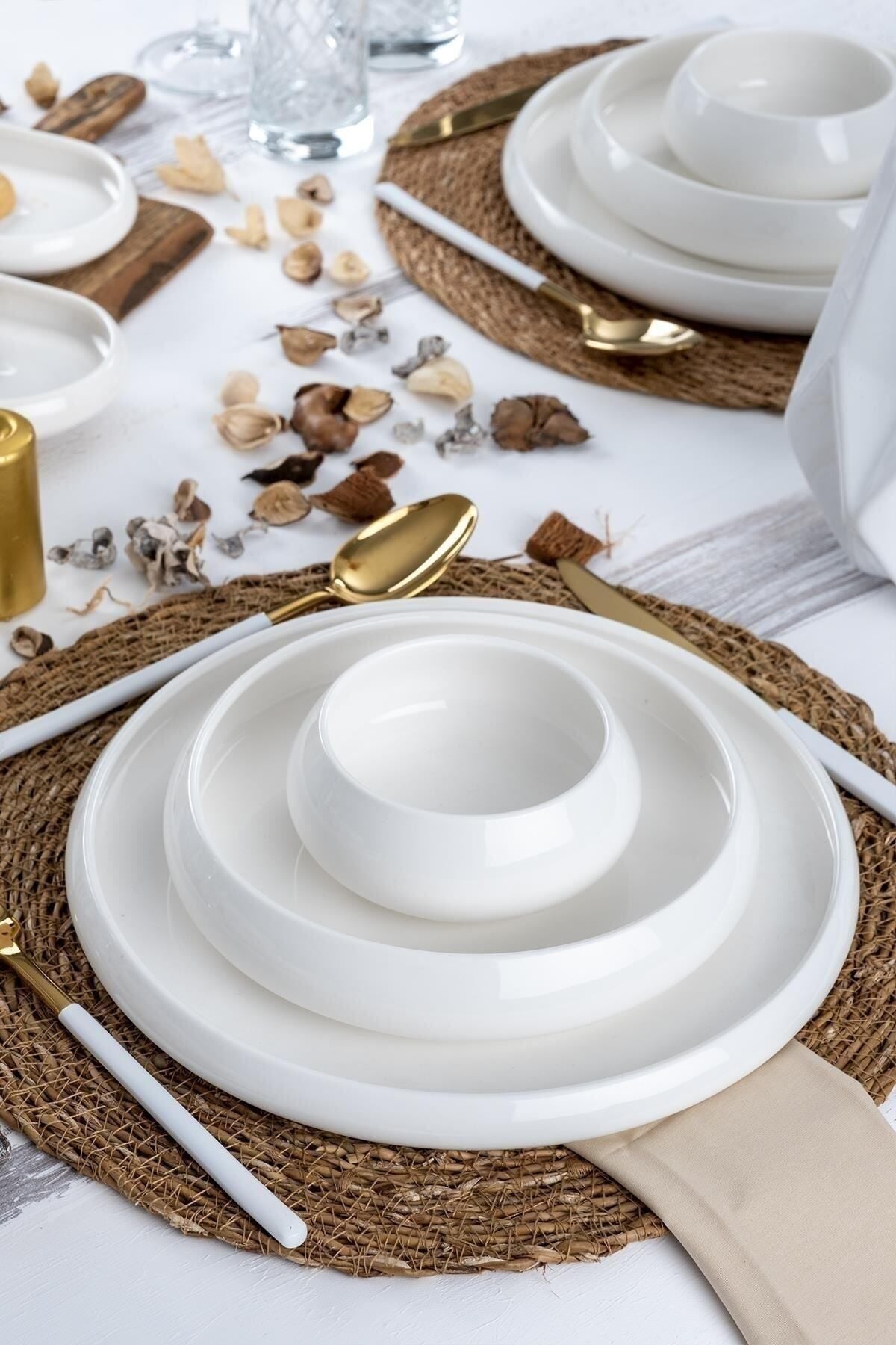 ACAR Full Moon White Simple 6-Person 27-Piece Porcelain Dinner Set 0145 4