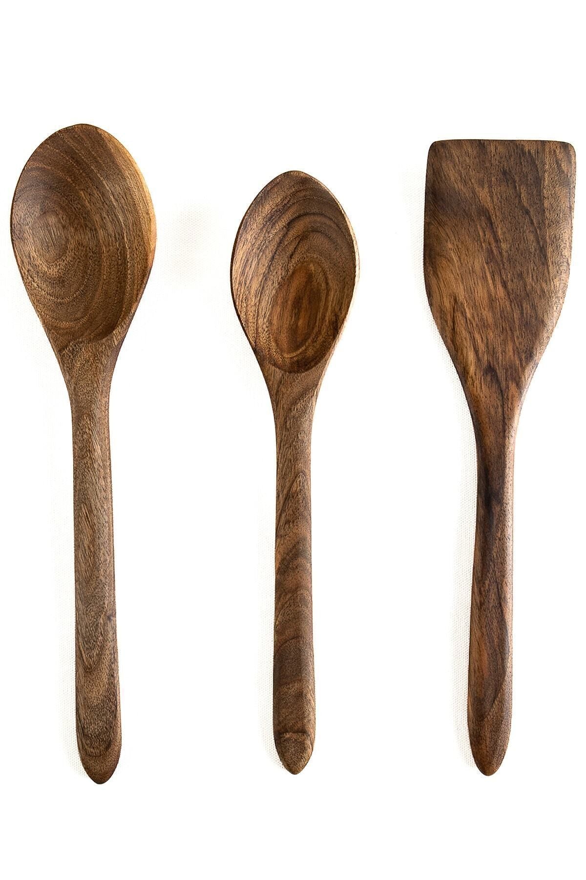 Demy Craft Walnut Handmade Wooden Spoon And Spatula Set 30 Cm 5