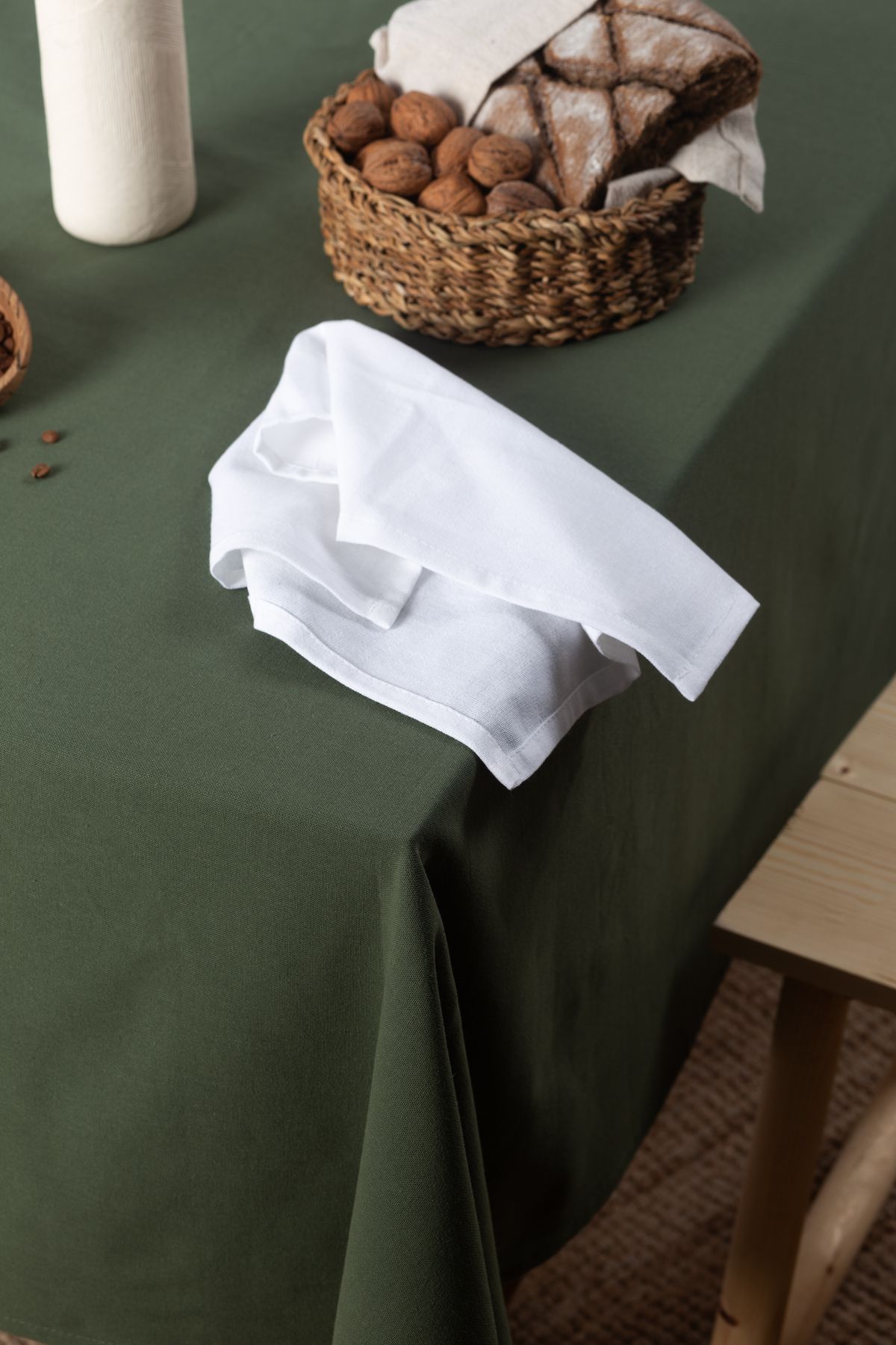 Wellstil Premium Linen Khaki Tablecloth 2