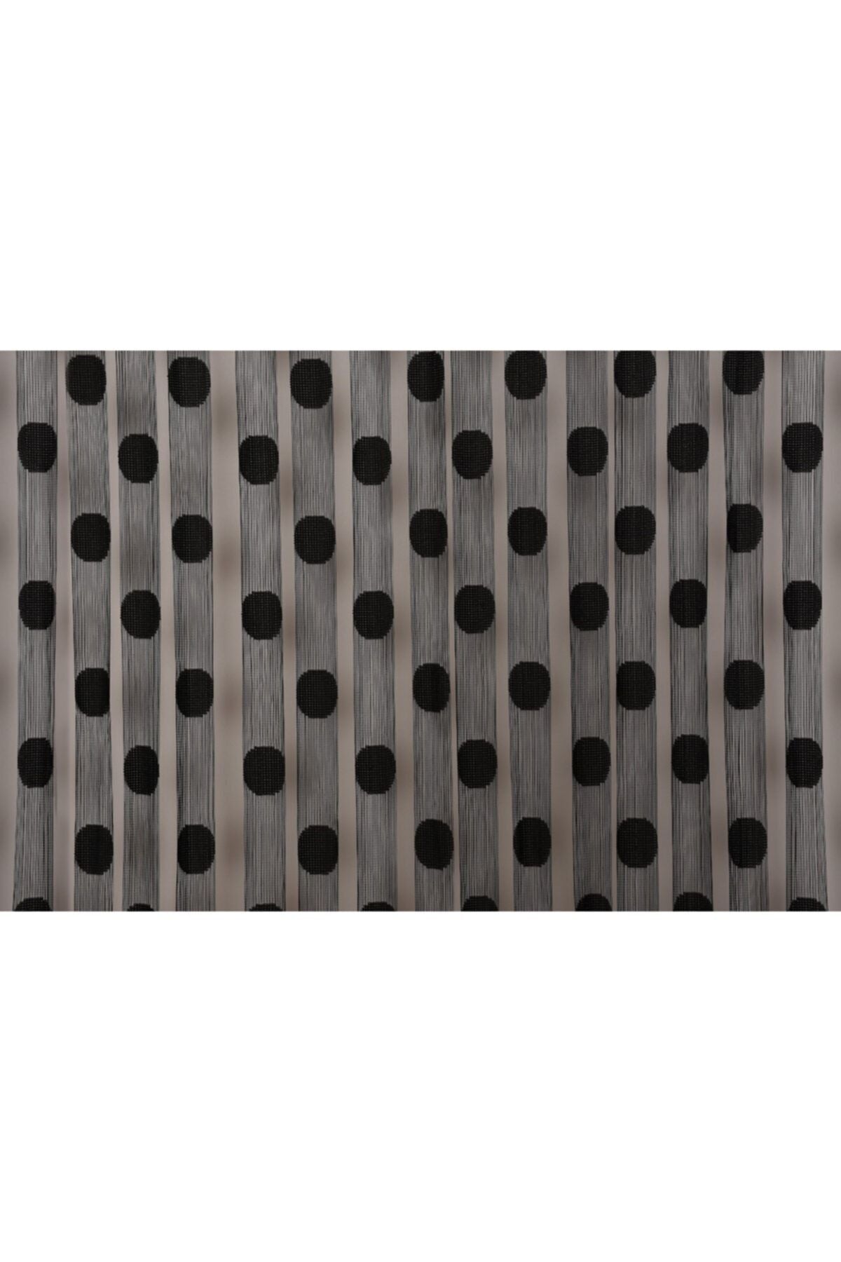 AKÇA TEKSTİL Polka Dot Model Black String Curtain Ready Sewn Buttons 300*270 Cm 3