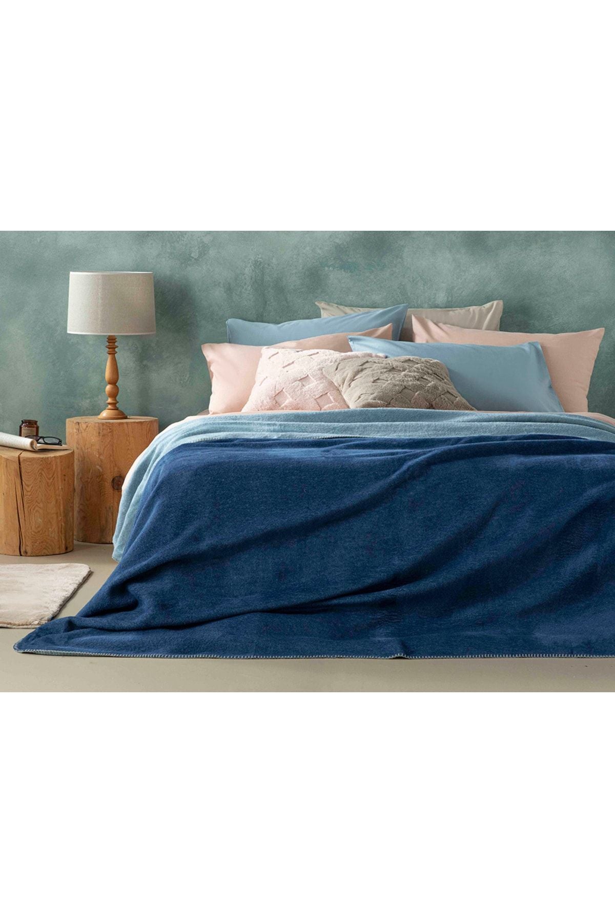 English Home Plain Blanket For Single Person 150x200 Cm Blue-Navy 1