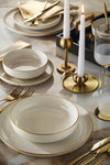 Kütahya Porselen Moderna 16 Piece 4 Person Dinner Set Gold Lined 1