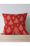 Pilloveland Red Background Christmas Tree Pattern Double-Sided Printed Suede Cushion Cover Christmas Noel 2