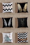 BY Fatih Concept Double-Sided Printed Black Wing And Deer Themed Special Design Decorative Pillow Case Set of 6 1