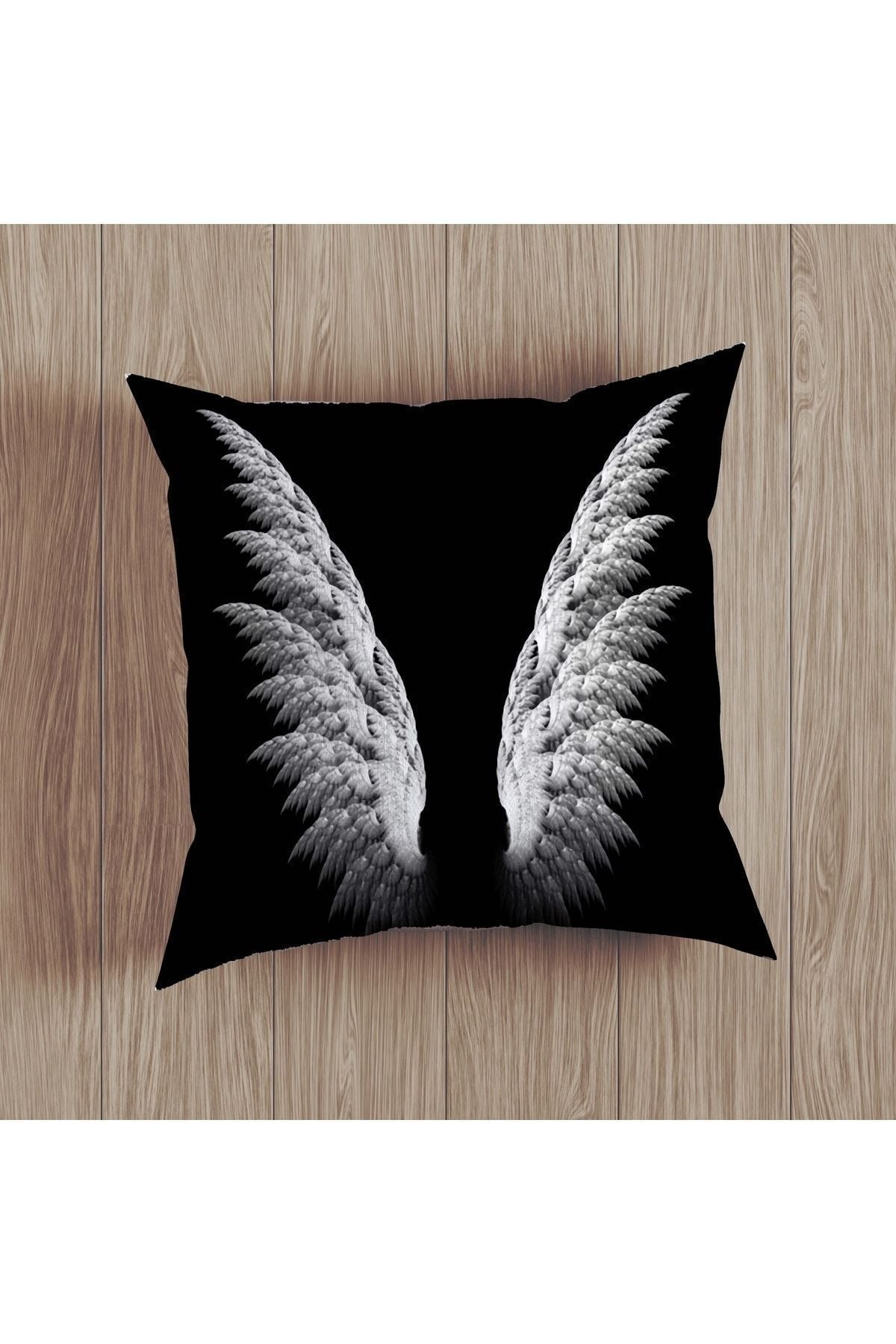 BY Fatih Concept Double-Sided Printed Black Wing And Deer Themed Special Design Decorative Pillow Case Set of 6 6