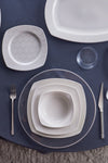 Karaca Deren Cream 60 Piece 12 Person Square Porcelain Dinner Set 1