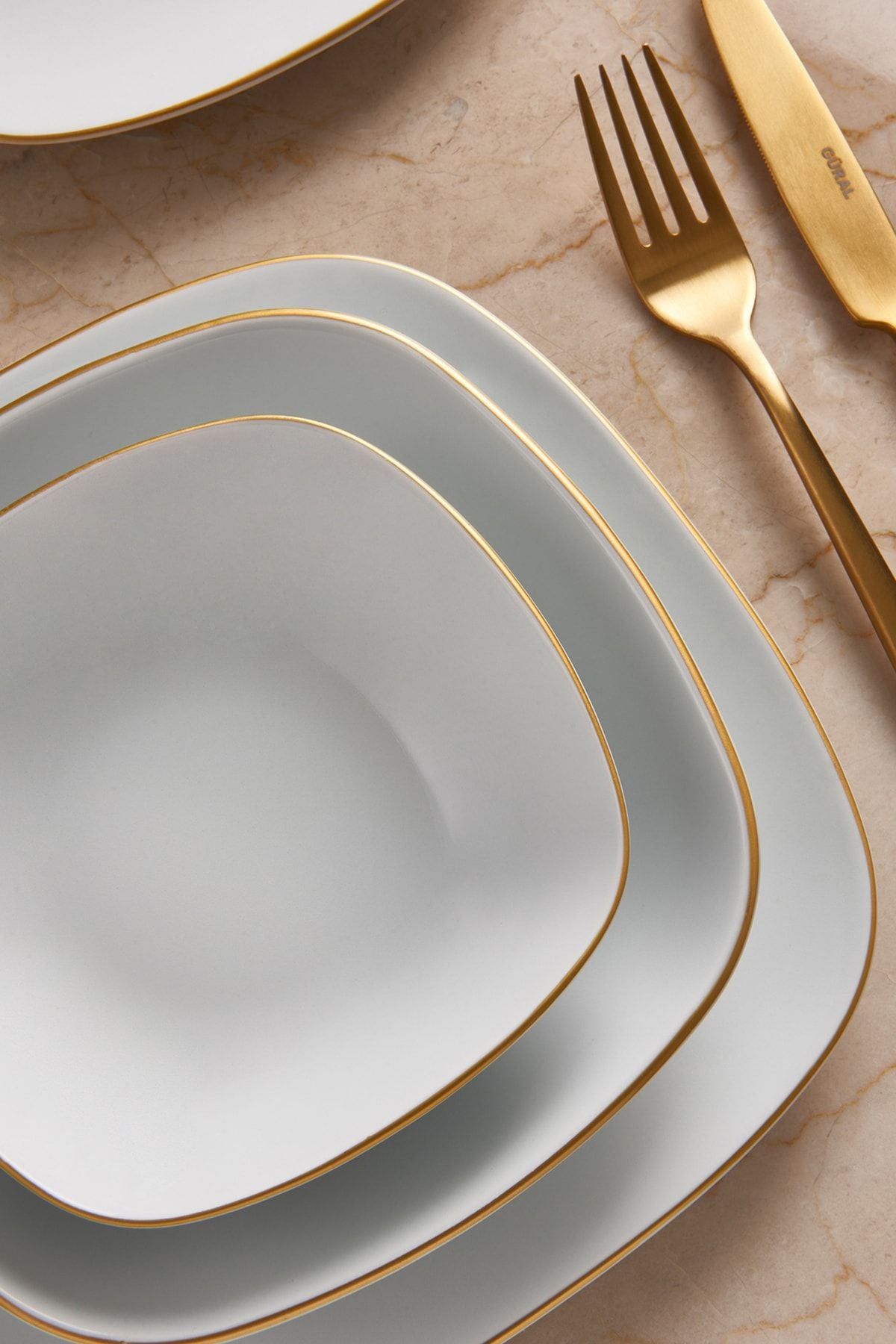 Güral Porselen Mimoza 24 Piece Dinner Set Gold 2