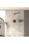 MetaQuartz Gravity Walnut Center Gold Wall Clock, Modern Metal and Glass Design Wall Clock 4