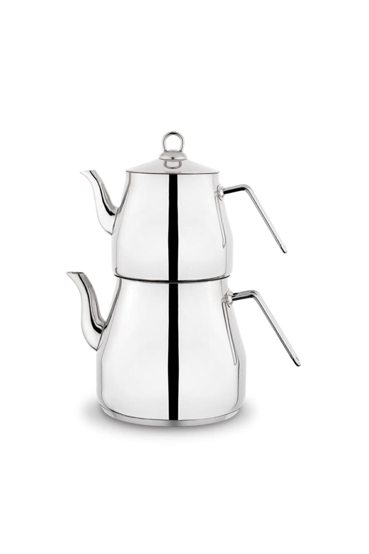 Schafer Prochef Mega Size Steel Teapot Set Silver 2