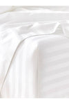 CAQQA White Cotton Striped Satin Fitted Sheet Set + Pillowcase 2