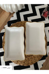 FBE HOME Serenade Service, Serving Plates Set of 2 White Color 3