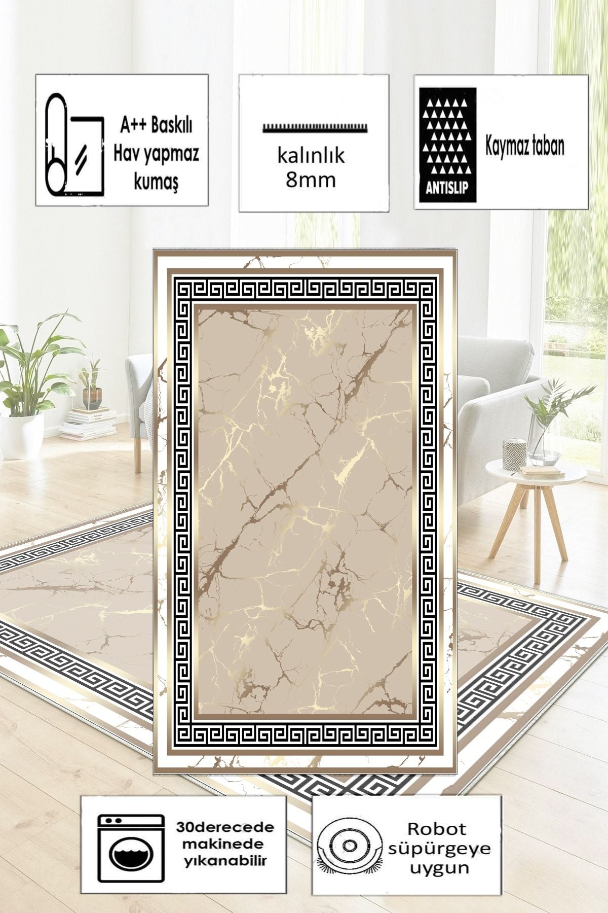 Halise Home Non-Slip Washable Digital Print Kitchen Runner Rug 4