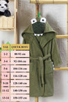 ELY PARKER Hooded Children's Bathrobe 100% Cotton Animal Crocodile Green 4